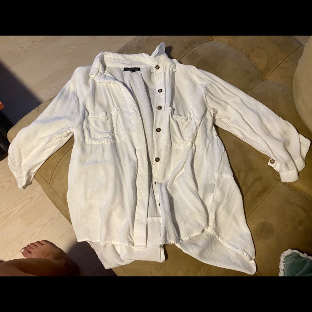 Style envy white button down top